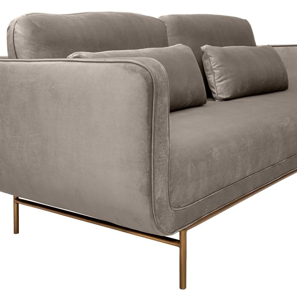 Understanding the Appeal of Lilou 77 Gray Fabric Sofa with Antique Brass Legs