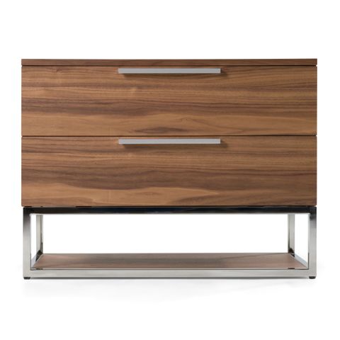 Limari Home Heloise Contemporary Wood And Stainless Steel Nightstand In ... intended for Modrest Heloise Contemporary Walnut And Stainless Steel Dresser