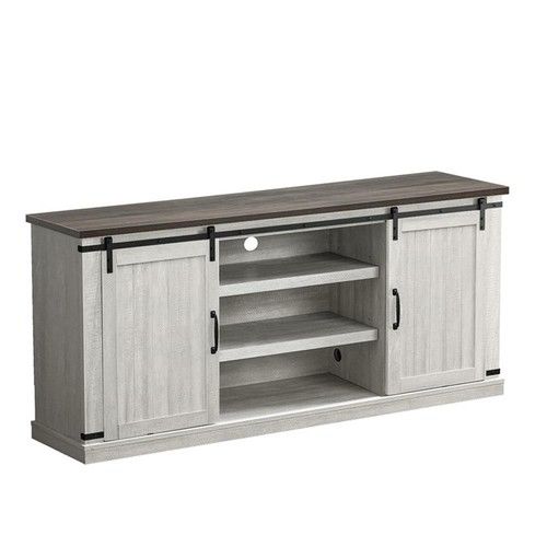 Liviland 68 In. Tv Stand Media Console For Tv Up To 70&quot; - Off White | Ebay pertaining to The Ultimate Guide to Mounting Large TVs in Small Spaces