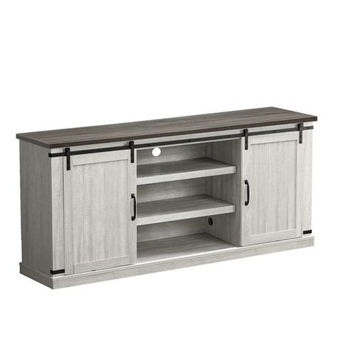 Liviland 68 In. Tv Stand Media Console For Tv Up To 70" - Off White | Ebay pertaining to The Ultimate Guide to Mounting Large TVs in Small Spaces