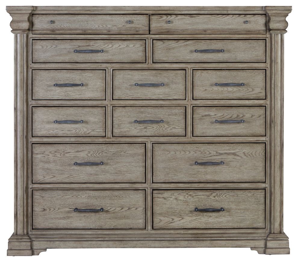 Madison Ridge 14 Drawer Master Chest In Heritage Taupe By Pulaski ... with regard to The Practical Benefits of Choosing Heritage Taupe Bedroom Storage