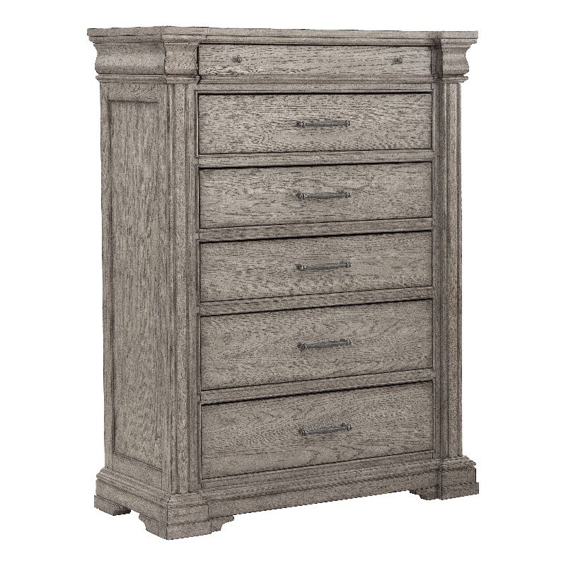 Madison Ridge 6 Drawer Wood Chest In Heritage Taupe Finish By Pulaski ... intended for The Practical Benefits of Choosing Heritage Taupe Bedroom Storage
