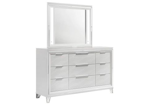 Marmore 9-Drawer Dresser And Led Mirror White inside How to Choose the Right 9 Drawer Dresser with Mirror for Your Bedroom Setup