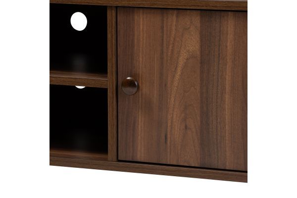 Maxton Walnut Brown Finished 2-Door Wood Tv Stand At Gardner-White intended for Comparing the Hollis 2-door Wood 67 TV Stand With Drawer to similar furniture options