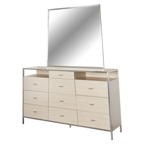 Michael Amini Silverlake Village Dresser With Mirror - Washed Oak ... with How Washed Oak Finishing Enhances the Beauty of Silverlake Village Furniture