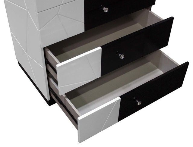 Modern White And Black 5-Drawer Chest - Contemporary - Dressers - By ... intended for Understanding the Versatility of Modern White and Black 5-Drawer Chest Solutions