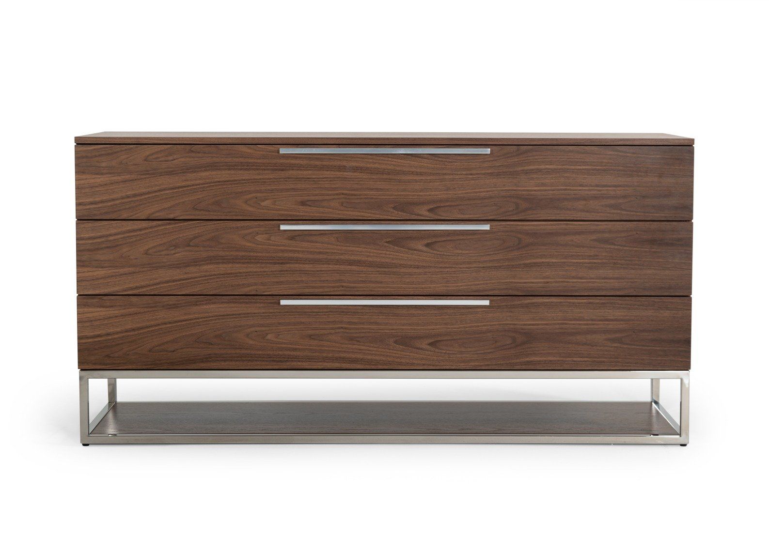 Modrest Heloise – Contemporary Walnut &amp; Stainless Steel Dresser – Atlas ... with regard to Creating Cohesion in Home Furnishing Choices