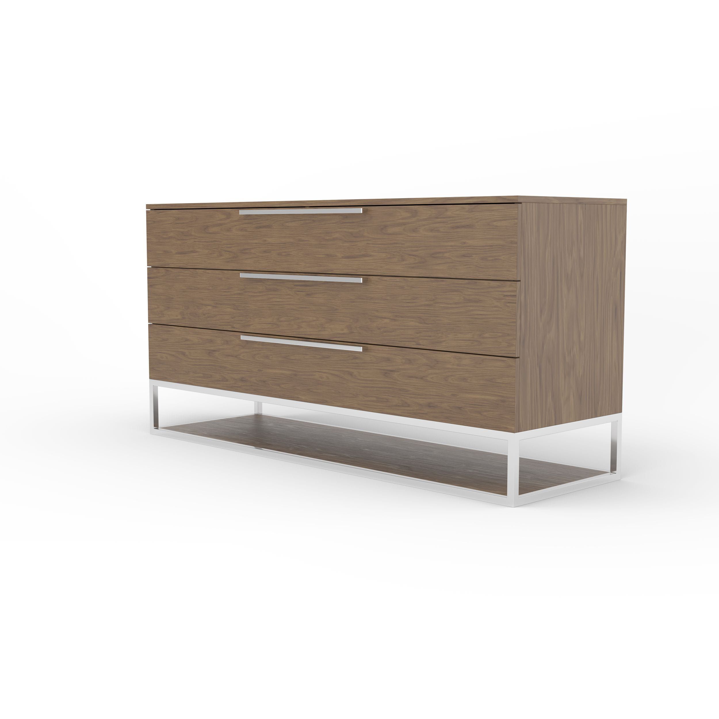 Modrest Heloise - Contemporary Walnut &amp; Stainless Steel Dresser | Atlas ... within Creating Cohesion in Home Furnishing Choices