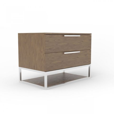 Modrest Heloise - Contemporary Walnut & Stainless Steel Nightstand ... in Creating Cohesion in Home Furnishing Choices