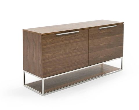 Modrest Heloise - Modern Walnut And Stainless Steel Buffet | Atlas ... regarding Creating Cohesion in Home Furnishing Choices