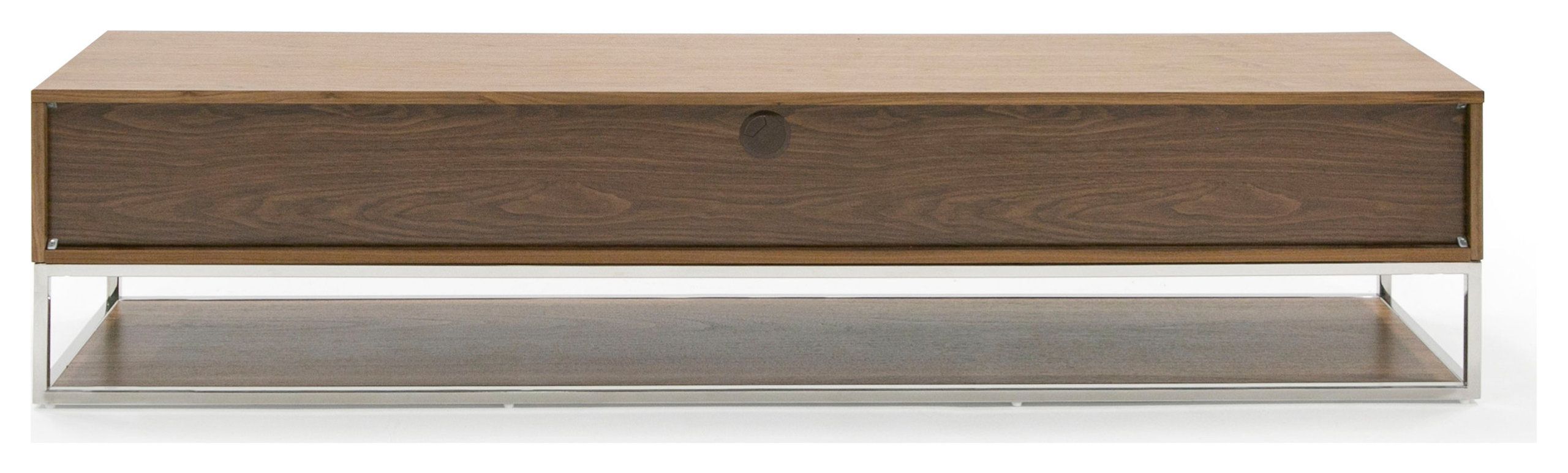 Modrest Heloise Modern Walnut And Stainless Steel Tv Stand ... regarding Modrest Heloise Contemporary Walnut And Stainless Steel Dresser