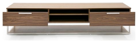 Modrest Heloise Modern Walnut And Stainless Steel Tv Stand ... with Modrest Heloise Contemporary Walnut And Stainless Steel Dresser