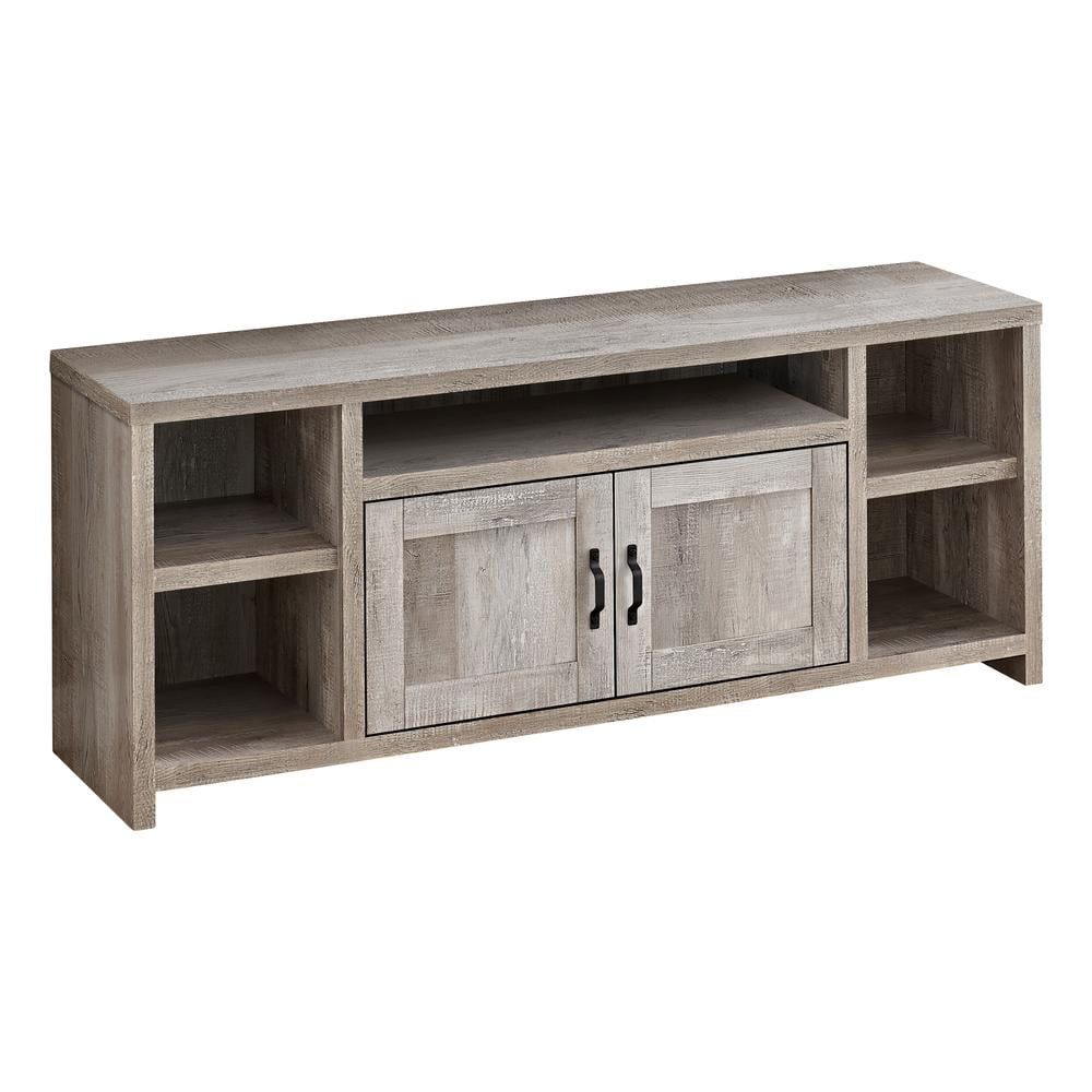 Designing your bedroom space around a beige laminate tv stand