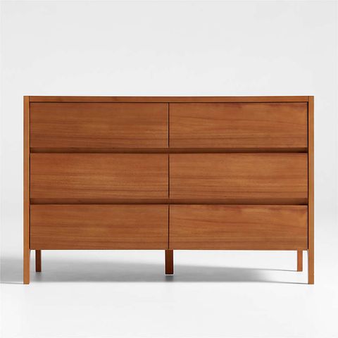 Nova 50" Natural Acacia Wood Wide 6-Drawer Kids Dresser + Reviews ... pertaining to Peridot 6 Drawer Dresser, Natural Acacia Wood