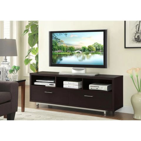 Orren Ellis Casey 2-Drawer Engineered Wood 60? Tv Stand Cappuccino ... with Maximizing Storage with Lewes Engineered Wood 60 TV Cabinets