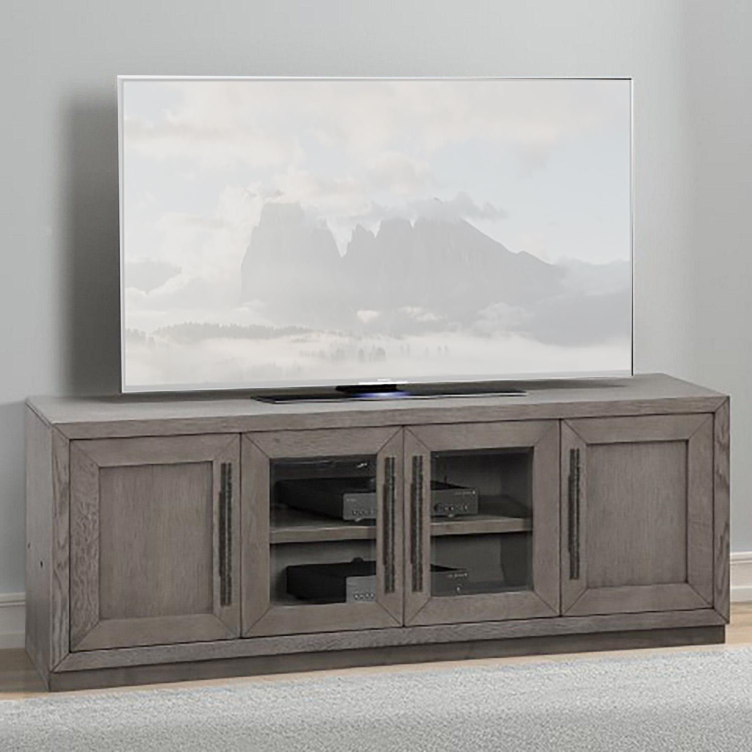 Parker House Pure Modern 63 Inch Door Tv Console - Moonstone Ph-Pur#63 ... inside Bowery Hill Traditional 63&quot; Wood Angled Door Tv Console In Moonstone