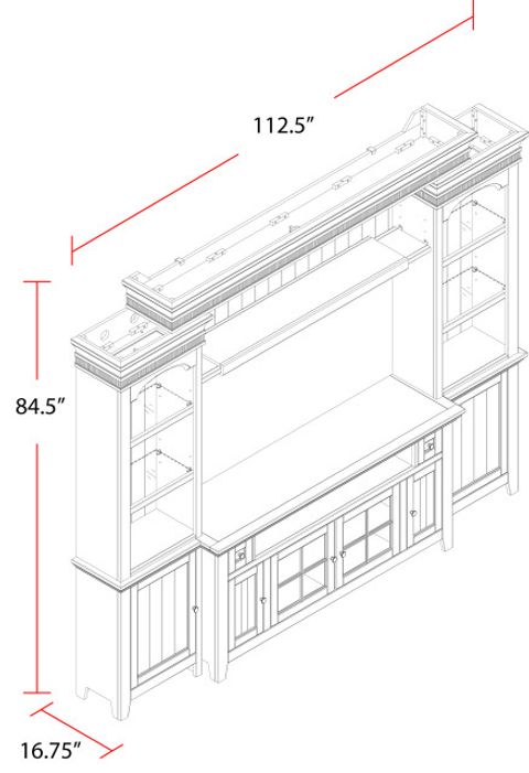 Parker House Tidewater 72" Console Entertainment Wall - Traditional ... for Parker House Tidewater 72 Console Entertainment Wall, Vintage