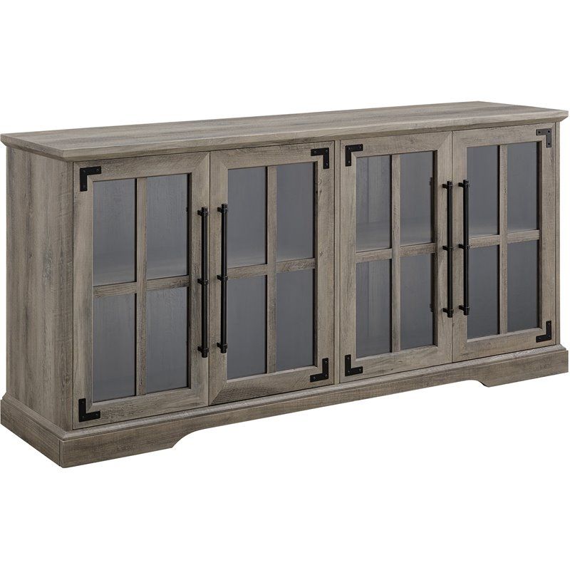 Pemberly Row Farmhouse 4 Door Wood Tv Stand For Tvs Up To 58&quot; In Gray ... with Understanding the Design Philosophy Behind Modern Media Furniture