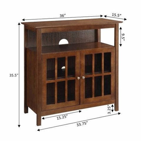 Pemberly Row Traditional Wood High Boy Tv Stand For Tvs Up To 36 In ... inside Pemberly Row Transitional Wood Corner Tv Stand For Tvs Up To 44" In Espresso