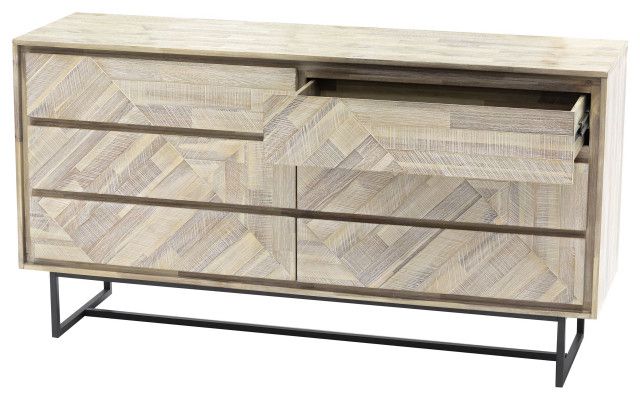 Peridot 6 Drawer Dresser, Natural Acacia Wood - Industrial - Dressers ... within Peridot 6 Drawer Dresser, Natural Acacia Wood