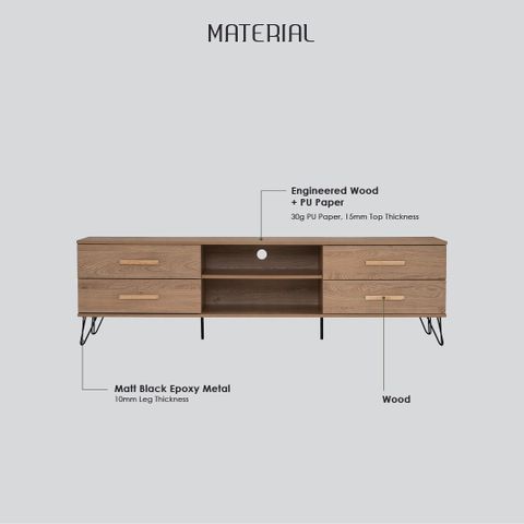 Samos 1.8M Tv Console(Oak) | Furniture & Home Décor | Fortytwo pertaining to Samos 59" Tv Stand, Light Oak