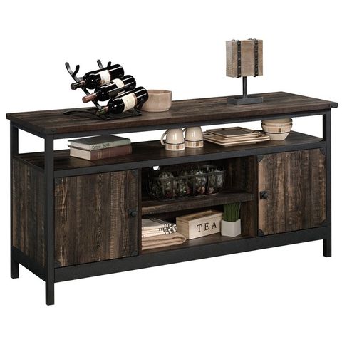 Sauder Steel River Engineered Wood Stand For Tvs Up To 60" In Carbon ... throughout The practical benefits of choosing a 49 inch mobile TV cart for home entertainment