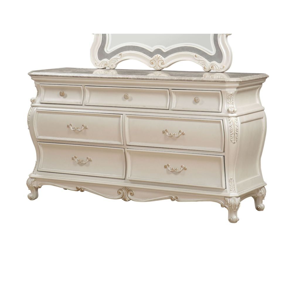 Save $357 • Acme Chantelle Dresser In Pearl White intended for A Deep Dive Into the History and Evolution of Chantelle Chest and Pearl White