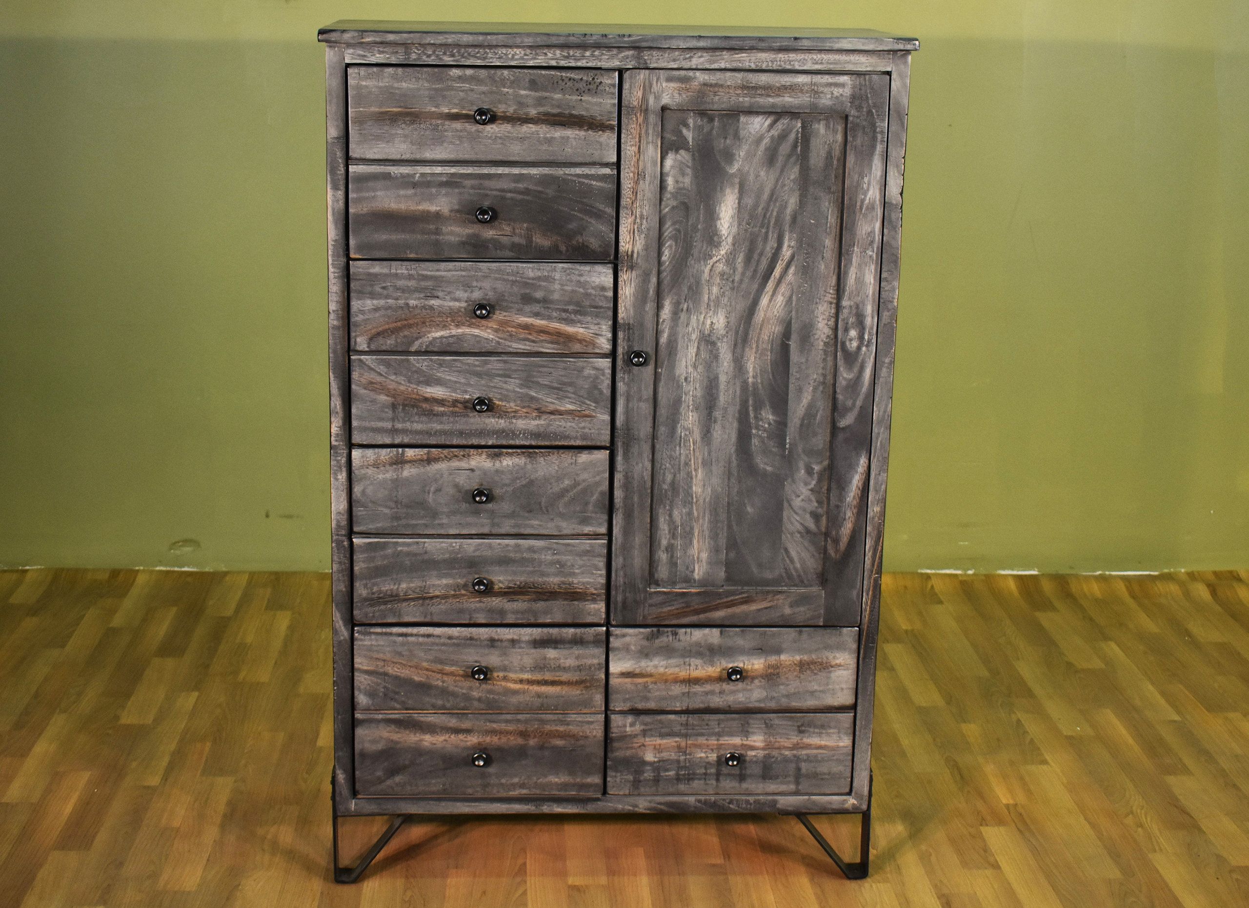 Sawyer Parota Wood 5-Drawer 1-Door Chest, Highboy Dresser ... inside Granville Parota 5 Drawer Highboy Dresser