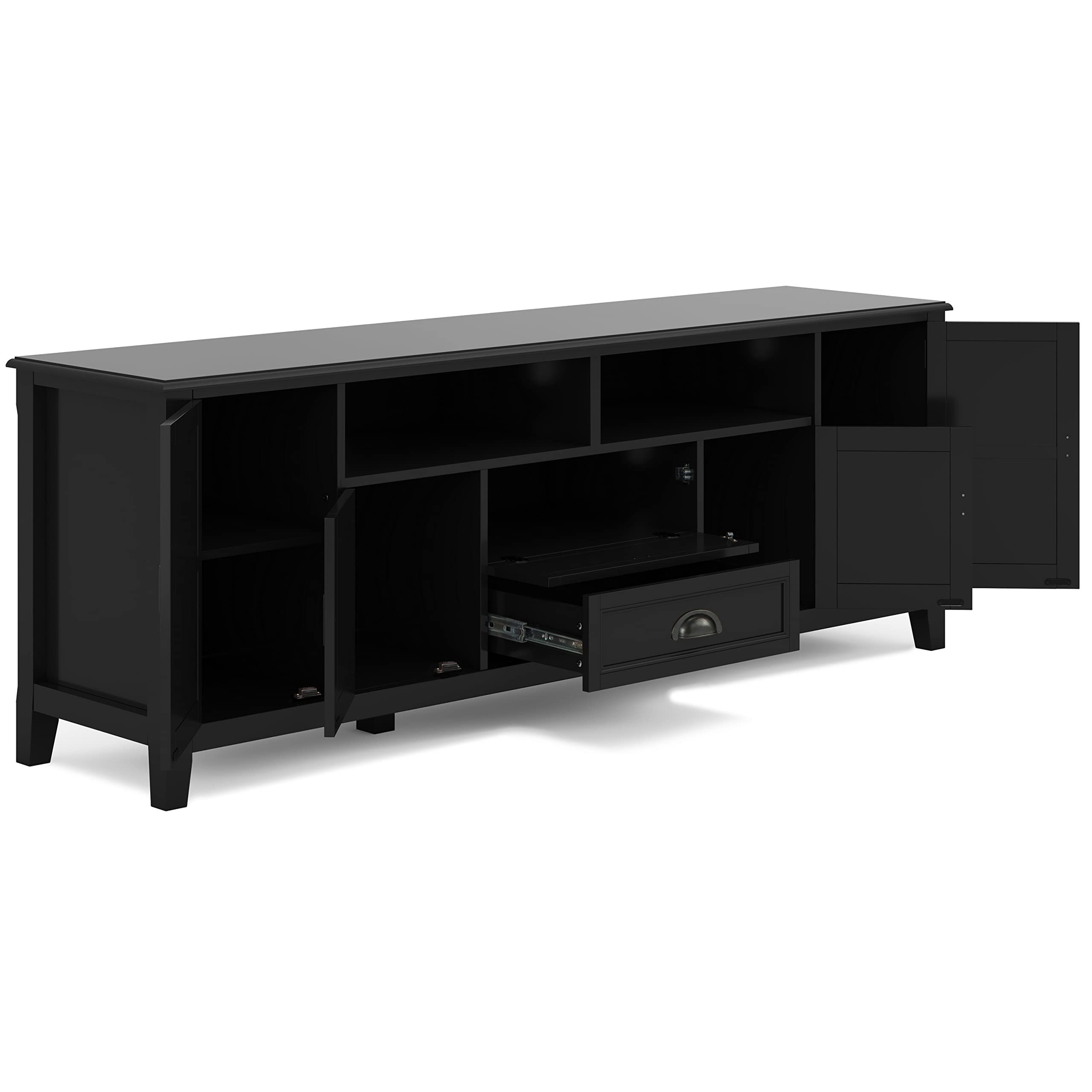 Similar))Simplihome Burlington Solid Wood 72 Inch Wide Transitional Tv ... with regard to Furniture Of America Birch Wood 72&quot; Length Tv Stand In Black And Gold