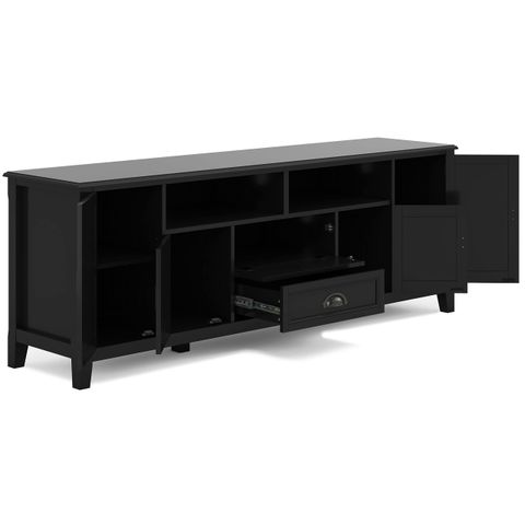Similar))Simplihome Burlington Solid Wood 72 Inch Wide Transitional Tv ... with regard to Furniture Of America Birch Wood 72" Length Tv Stand In Black And Gold