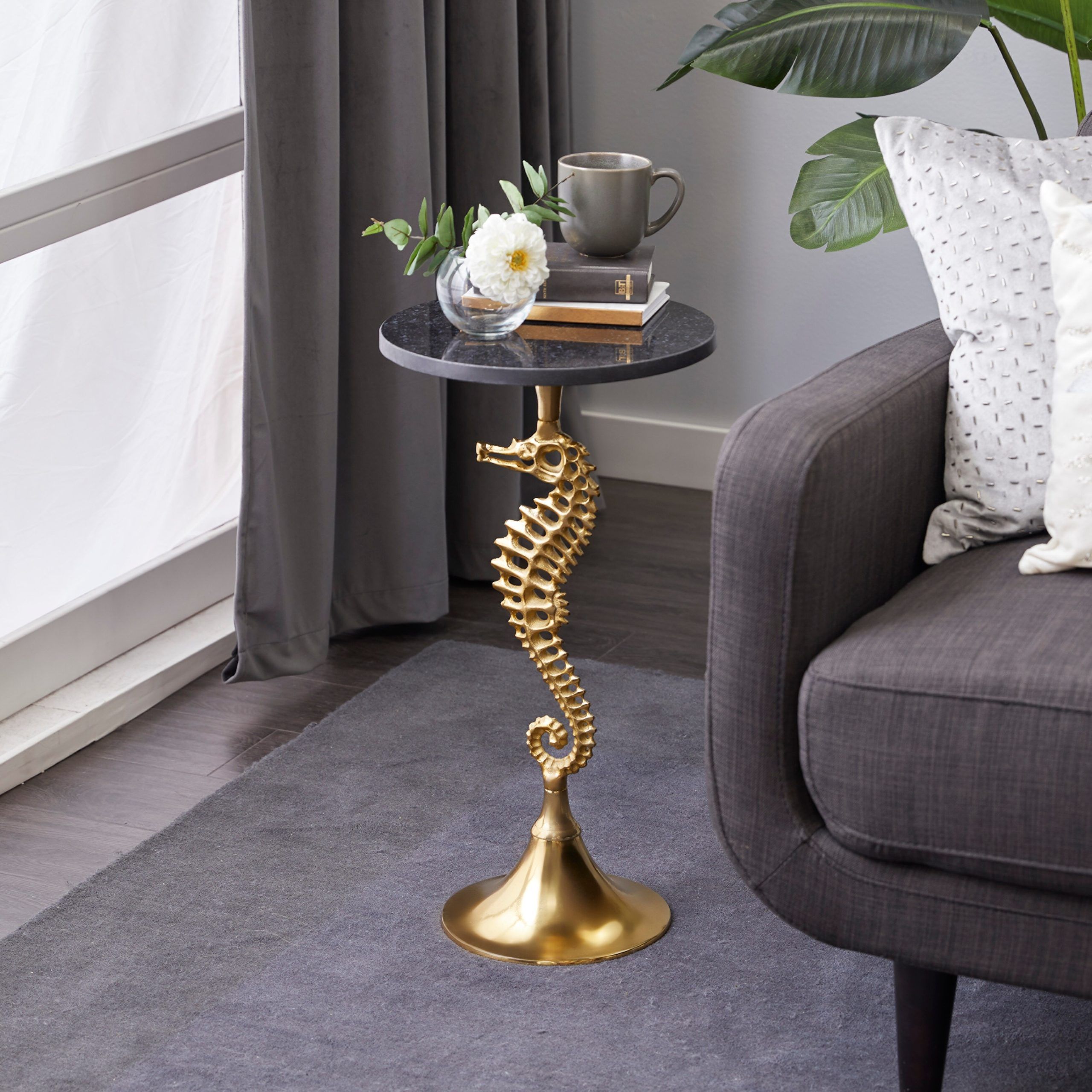 Sleek Aluminum Metal Tray Inspired Accent Table With 3 Tripod Legs ... in Popular trends in antique silver metal furniture