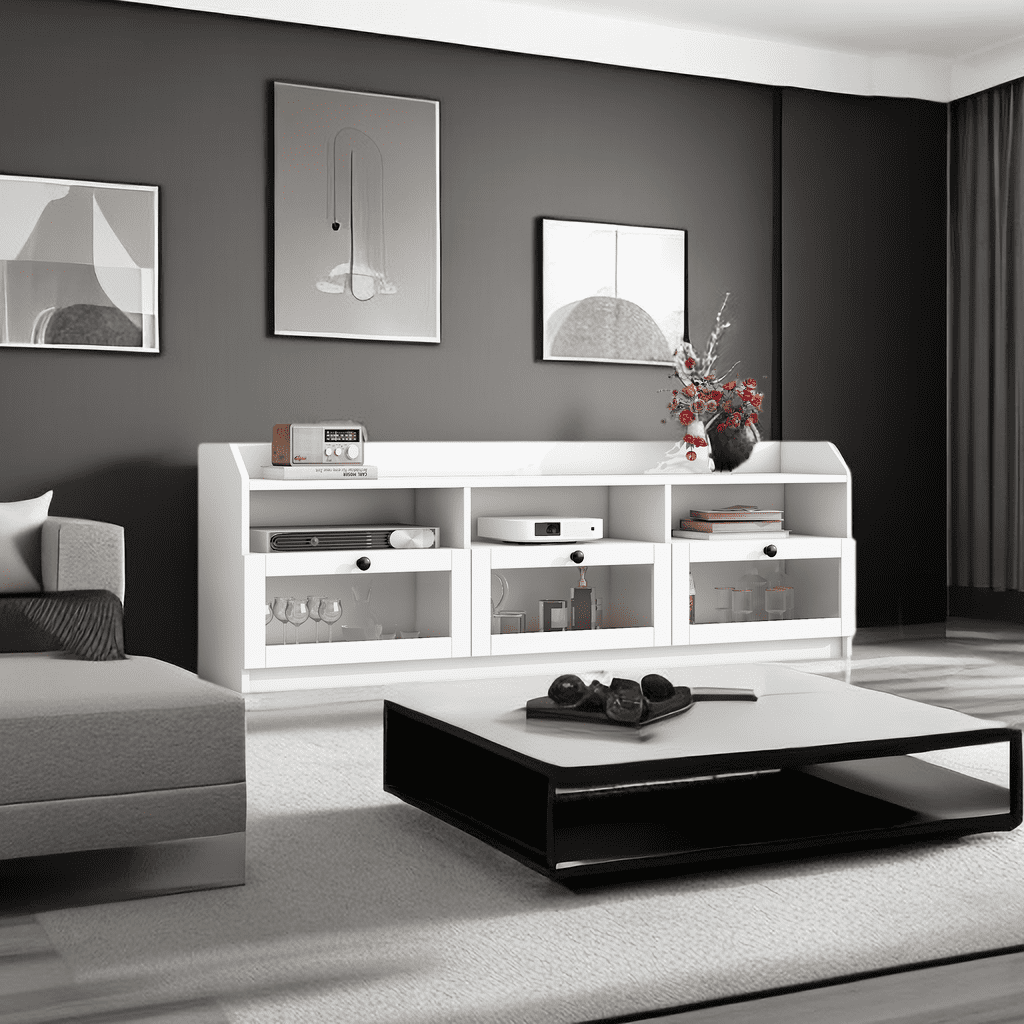 Sleek &amp; Modern Design Tv Stand With Acrylic Board Door, Chic Elegant ... pertaining to 65&quot;H Modern Style Tv Stand With Adjustable Shelves And Cable Holes, Black