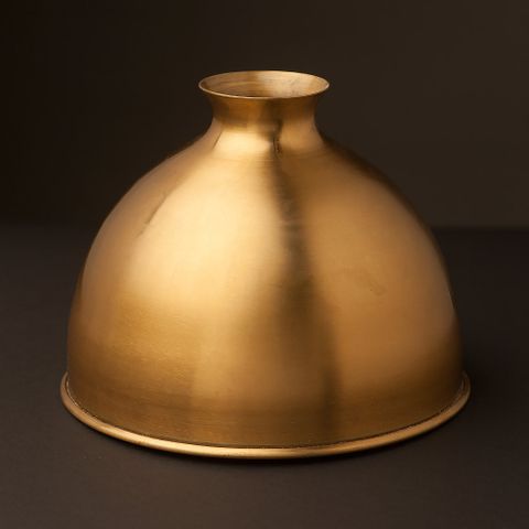 Solid Brass Dome Light Shade pertaining to Zeno 8.5 Wide Pendant With Metal Shade In Brass/Brass