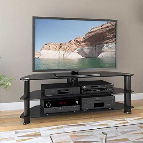 Sonax By Corliving Laguna 55" Tv Stand with Creating Visual Balance with Laguna Satin Black TV Stand Placement