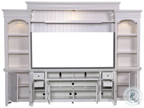 Tidewater Vintage White 72" Entertainment Wall From Parker House ... intended for Restoring the Classic Parker House Tidewater 72 Console Wall