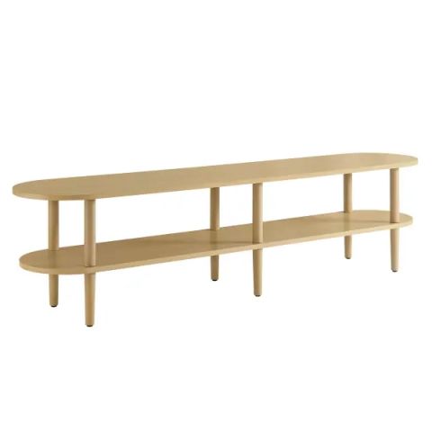 Torus Oval Wood Tv Stand By Modway in Torus Oval Wood Tv Stand, Light Oak