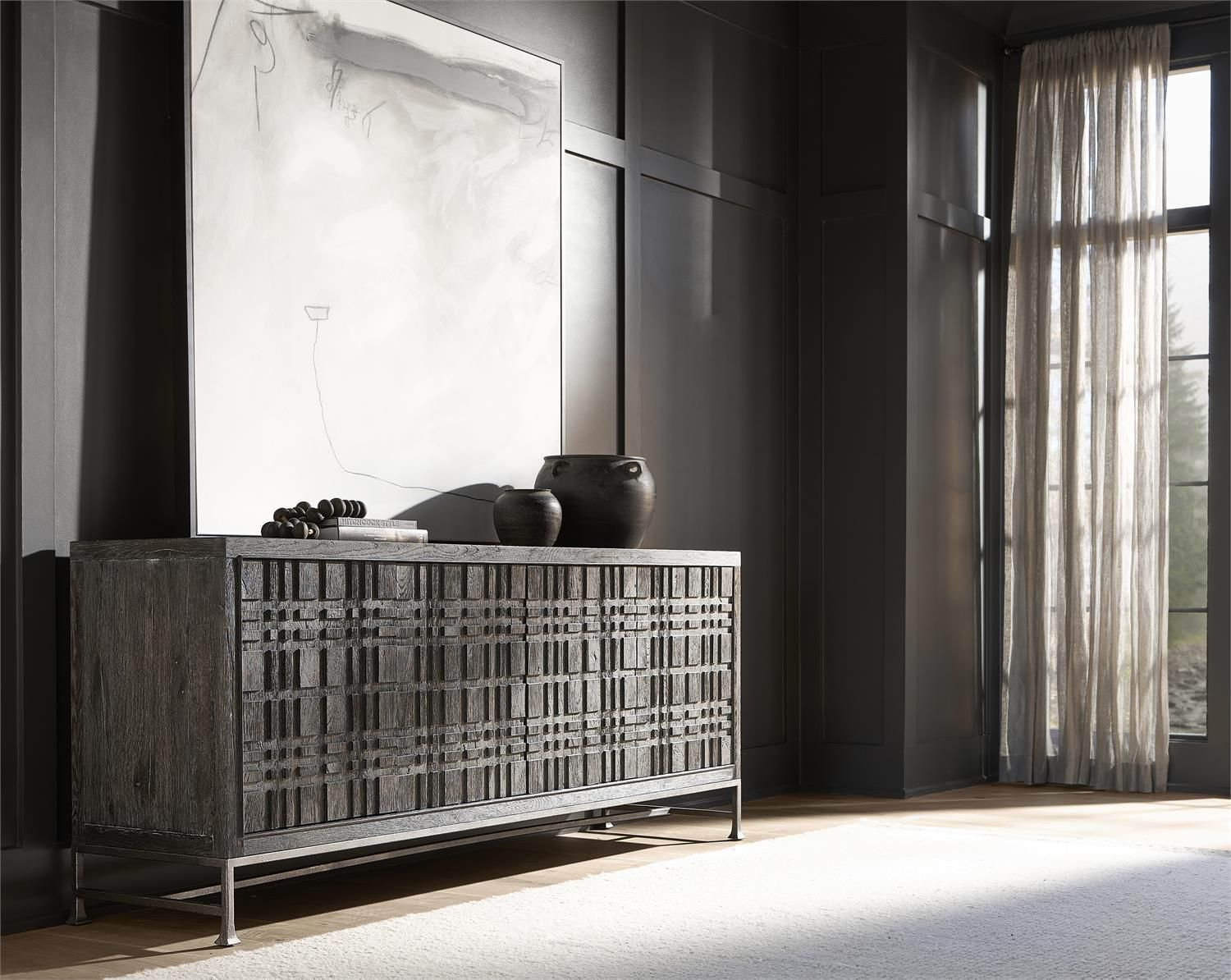 Modern Living Room Essentials The Bernhardt Tribeca Entertainment Credenza Approach