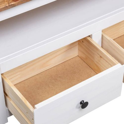 Vidaxl Solid Pinewood Corner Tv Cabinet White 93X49X49 Cm Panama Range ... within The Art of Balancing Form and Function in White Panorama TV Cabinets