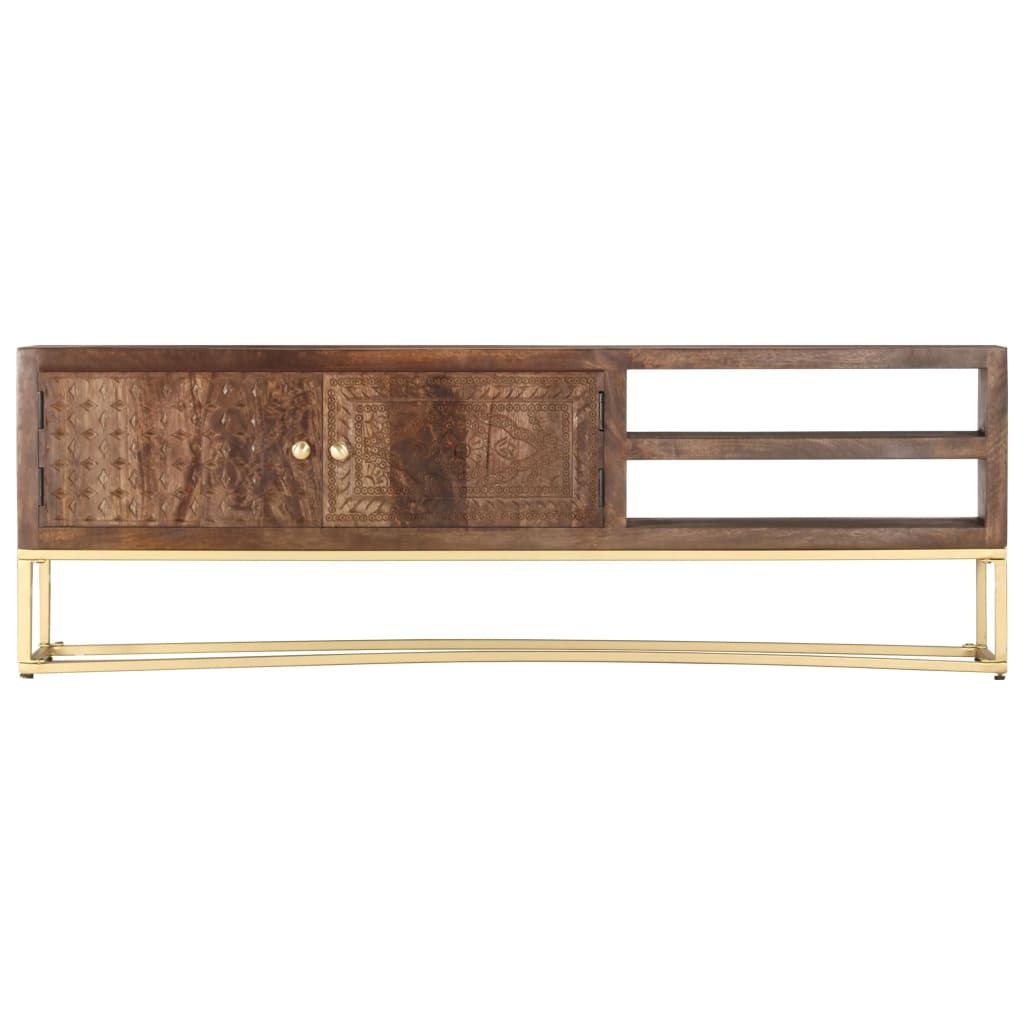 Vidaxl Tv Cabinet 138X30X46 Cm Solid Mango Wood | Vidaxl.ie within Vidaxl Tv Cabinet Natural Mango Wood Solid Mango Wood Medium Tv Cabinet