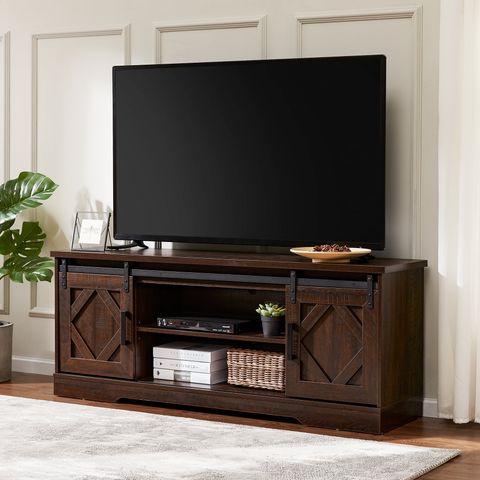 Wampat Sliding Barn Door Tv Stand For 70 Inch Flat Nepal | Ubuy within Keese 2-Door Wood 70" Tv Stand Media Console Mango Brown