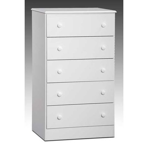 White 5 Drawer Chest Z-193-05 | Kith Furniture 193-05 | Afw.com throughout 5-Drawer Chest, Pearl White
