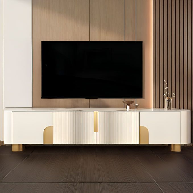 White &amp; Gold Tv Stand - Alif House Furniture inside Paramount White And Gold Tv Stand