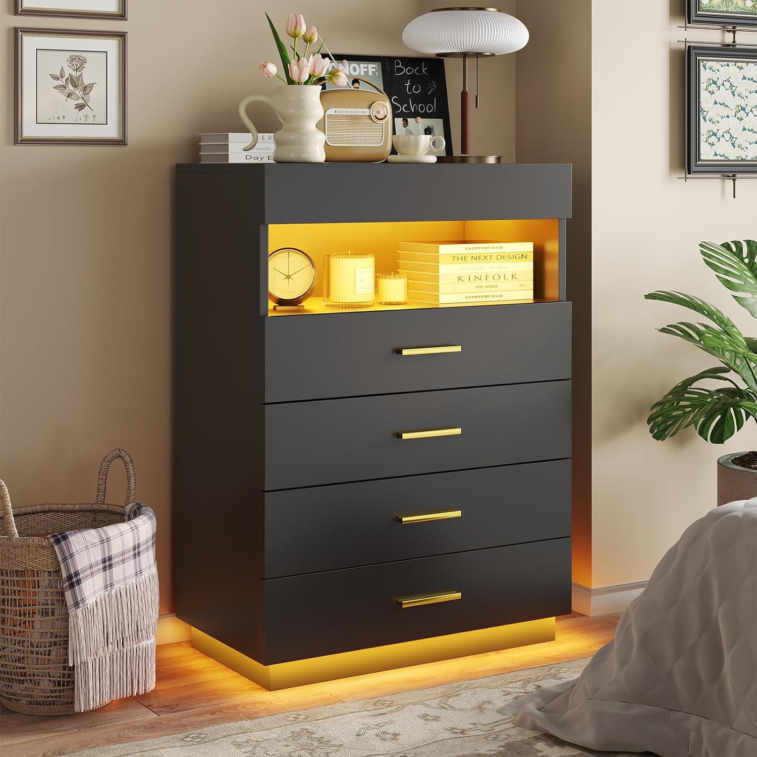 Wrought Studio™ 4 Drawer Dresser With Led Lights, Floating Tall Dresser ... with Understanding the Role of Storage Solutions in Modern Living Spaces