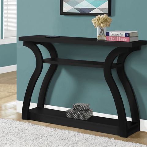 11.5" X 47.25" X 32" Black Hollow Core Particle Board Accent Table Hall ... throughout Homeroots 11.75" X 23.75" X 23.75" White Hollow Core Particle Board Accent Table