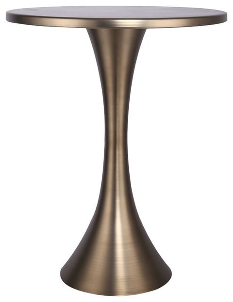 24" H Round Metal Matte Golden Bronze Accent Table - Contemporary ... pertaining to Grandview Gallery Round Metal Gold Plated Side Accent Table 24"Hx19"D