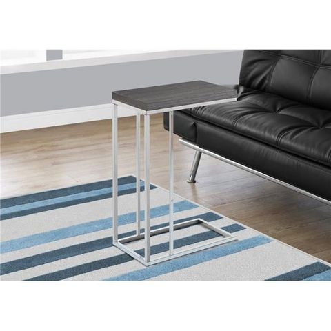 25.25 In. Grey Particle Board & Chrome Metal Accent Table - Walmart.com within Homeroots 32" Particle Board And Chrome Metal Accent Table