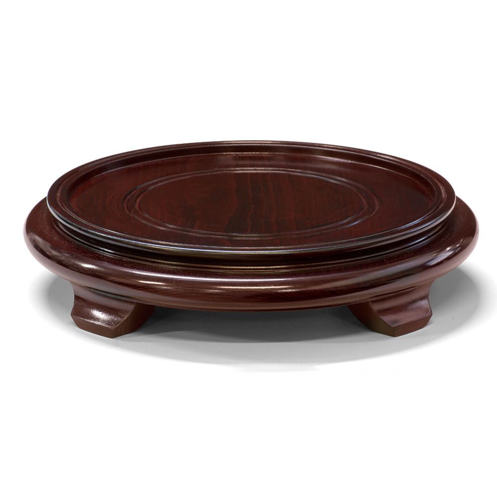 8 Inch Dark Brown Round Wooden Stand regarding Chinese Round Wooden Stand Base Dark Brown Reddish, 6 1/4&quot;