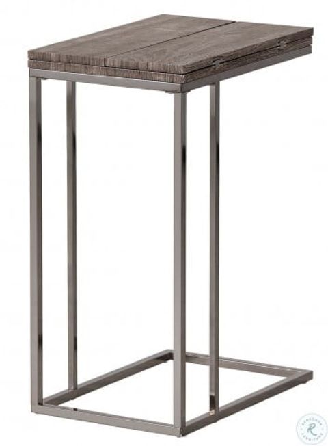 902864 Weathered Grey And Black Nickel Accent Table From Coaster ... inside How Expandable Side Tables Can Transform Your Living Space Layout