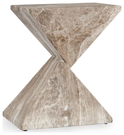 Adler Concrete Stone Outdoor Accent Table, Brown - Transitional ... throughout Piazza Finished Concrete Indoor/Outdoor End / Side Table, Brown