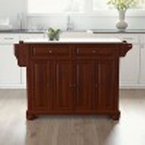 Alexandria Granite Top Full Size Kitchen Island/Cart Mahogany - Crosley ... in Why Your Kitchen Island Isn't Working (It's Probably the Granite Top)